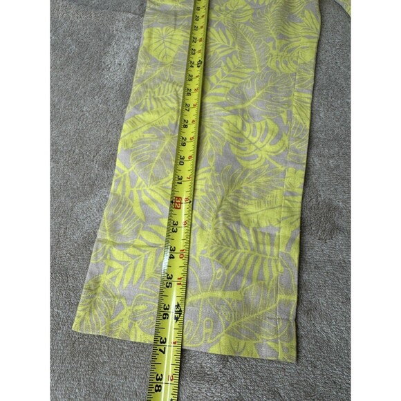 Calvin Klein Women’s Tropical Palm Print Pants,SizeL,55%linen - Picture 3 of 14